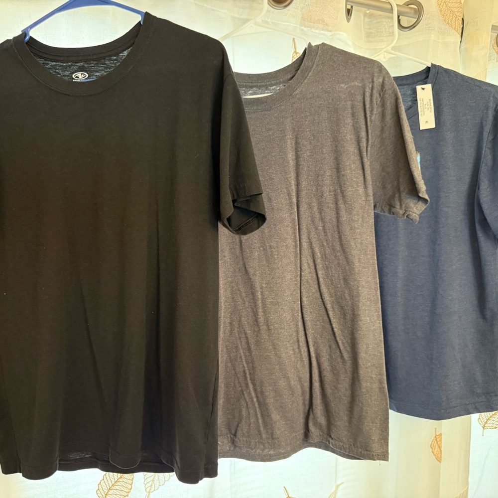 Athletic Works Short Sleeve Crew Tees in Black, Charcoal & Navy